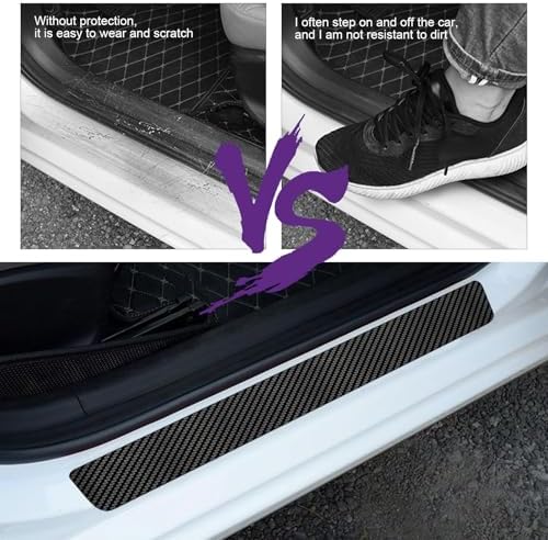 Car Door Sill Protectors, Carbon Fiber Auto Door Edge Guards Sticker, - Image 4