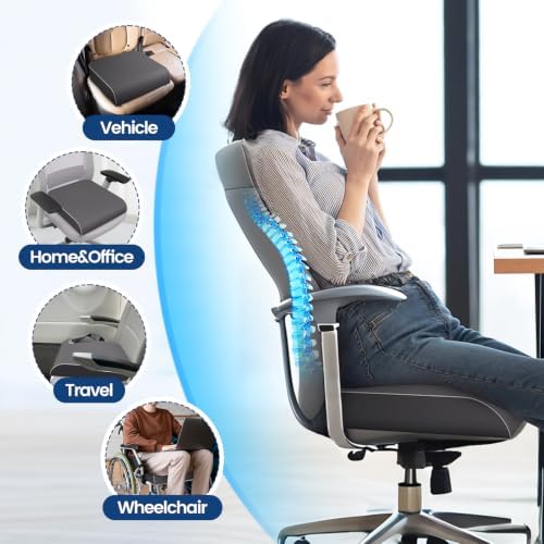 SweetSlubr Seat Cushion, Chair Pad, Memory Foam Tailbone Pain Relief - Image 4