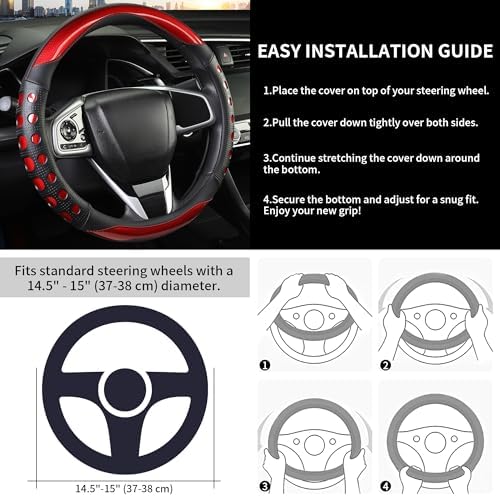 PU Leather Car Steering Wheel Cover - Image 5