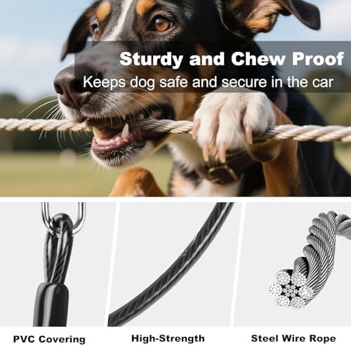 Dog Seat Belt for Car, Chew Proof Puppy Seatbelt, Heavy Duty Pet Leash for - Image 2