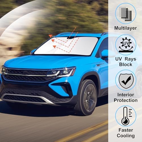 Windshield Sun Shade for 2022-2026 Volkswagen Taos Accessories - Image 2