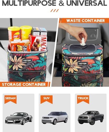 HOTOR Car Trash Can, Leakproof Car Organizer, Autumn Leaves - Image 6