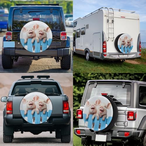 Spare Tire Cover for RV Trailer, Cute Animal Pig Waterproof Sun Leather Wheel - Image 6