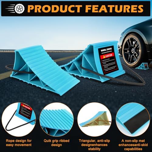 Wheel Chocks 4-Pack, Hard Plastic RV Tire Chocks - Image 3
