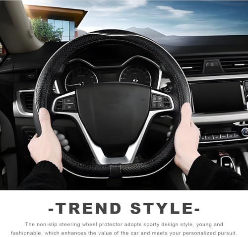 Car Steering Wheel Cover, 15 Inch Anti-Slip Breathable Leather Auto Steering - Image 5