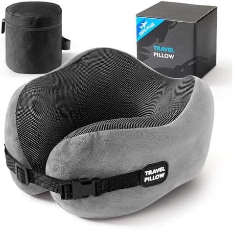 Travel Pillow Neck Pillow Memory Foam Adjustable Clasp by PEUJEW