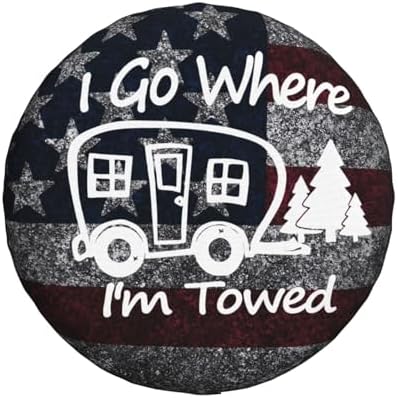 Spare Tire Cover I Go Where I'm Towed Wheel Covers Weatherproof Universal Wheel - Image 2