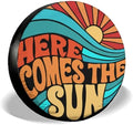 GENANY Retro Sunset Wave Thick PVC Leather Spare Tire Cover Size 16 by GENANY
