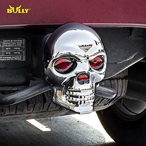 Bully CR-018 Chrome ABS Plastic Universal Fit Truck Skull LED Brake Light Hitch - Image 2