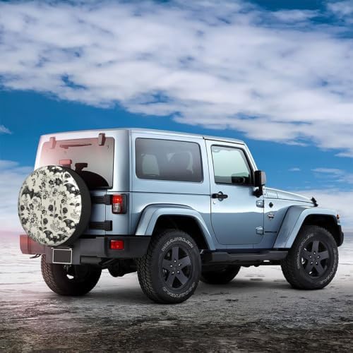 Bat Flower Spare Tire Cover Waterproof Wheel Cover 15 Inch Universal Fit - Image 3