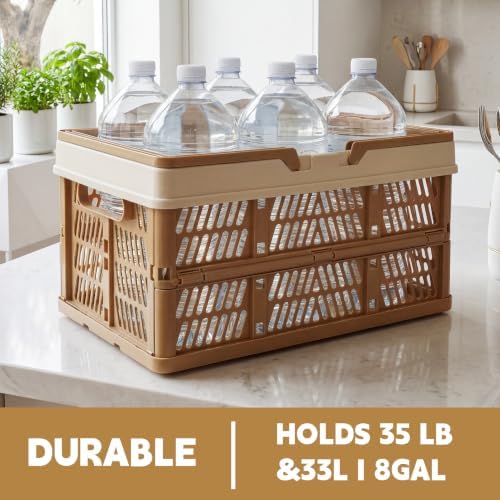 VALESKA 33L Collapsible Crate for storage, Plastic Milk Crate, 17inch - Image 3