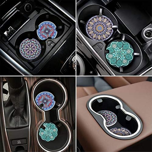 Vaincre 4 Pack Ceramic Mandala Car Coasters - Image 6