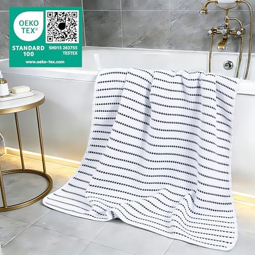 POLYTE 430 GSM Poly Blend Microfiber Quick Dry Waffle Bath Towel, 30x60 in - Image 5