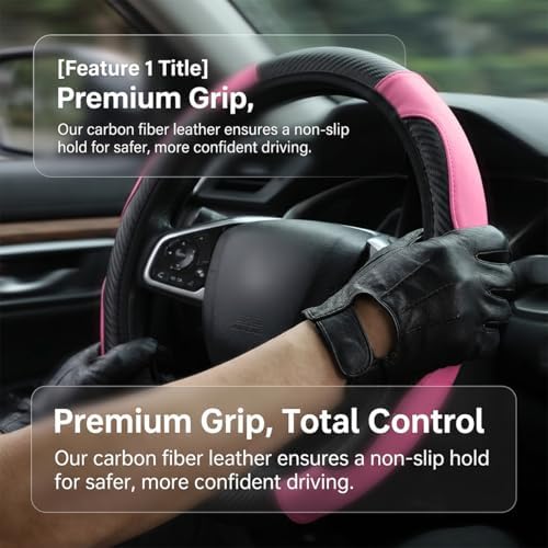Zpana Car Steering Wheel Cover, Elastic Stretch Carbon Fiber Full Surround - Image 2