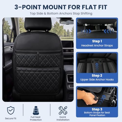 ROXAI 2 Pack Kick Mats Back Seat Protector, Seat Back Cover - Image 4