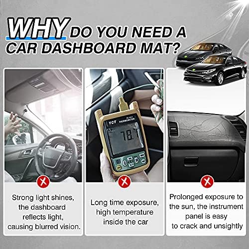 Cartist Black Dash Cover for Kia Optima 2016-2020 Dashboard Cover Mat - Image 2