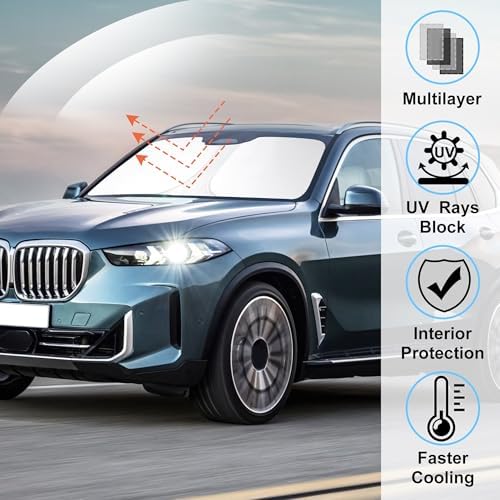 Windshield Sun Shade Sunshade for 2019-2024 2025 2026 BMW X5 - Image 2