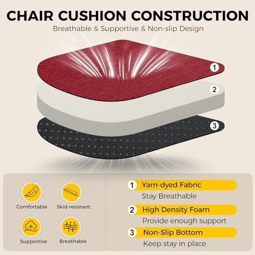 downluxe Indoor Chair Cushions for Dining Chairs, Soft and Comfortable Textured - Image 3