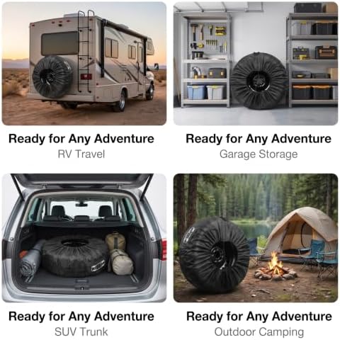 1 PC Spare Tire Cover, 190T Polyester Taffeta Spare Tire Protector - Image 7