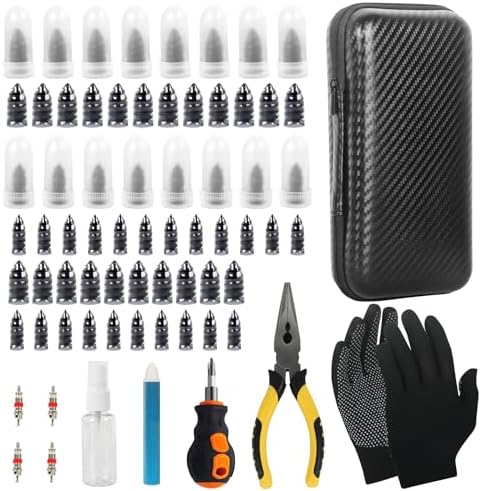 70pcs Tire Repair Rubber Nail Kit Emergency Vacuum Tire Screw Plugs by Pakeed