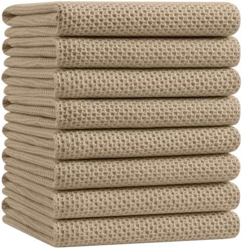 Homaxy 100% Cotton Oversized Waffle Weave Kitchen Towels 8-Pack by Homaxy