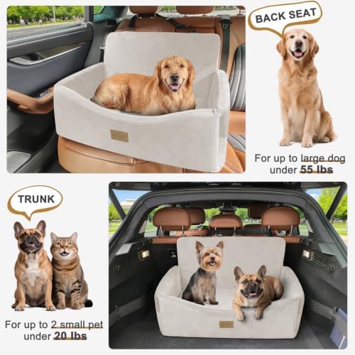 JOEJOY Dog Car Seat for Large Medium Sized Dogs Under 55 lbs, Dog Booster Seat - Image 6
