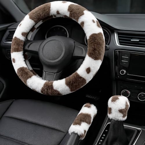 Fluffy Steering Wheel Cover 3PCS Set – Plush Fuzzy Fur Steering Wheel Cover by Unknown