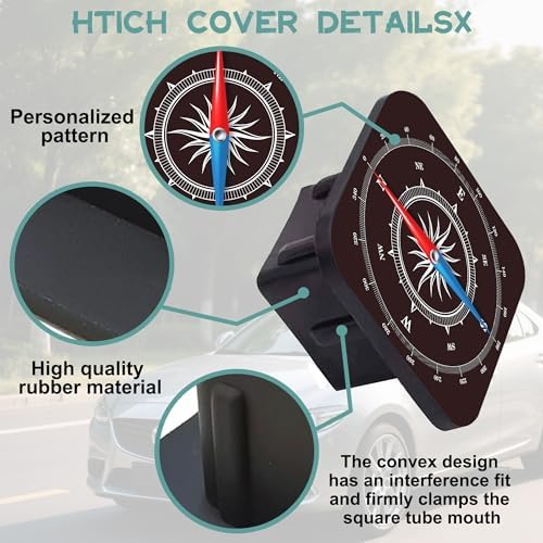 Trailer Hitch Cover, Nautical Compass Tow Hitch Cover - Image 4