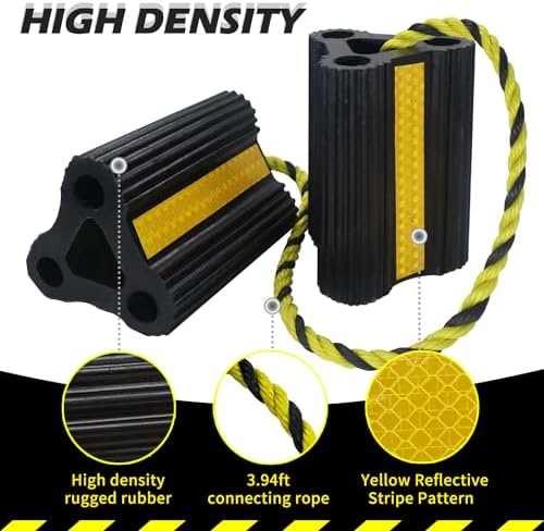 Vacallity Upgrade Rubber Wheel Chocks 6.2 in 1pair/2pack - Image 3