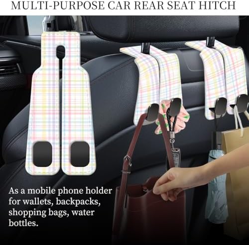 PU Leather Car Seat Hook, Storage Headrest Hanger, Cute Car Backseat Organizer - Image 3