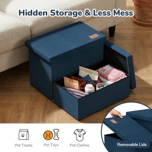 2-Step Wide Dog Stairs with Storage 11" H, Non-Slip Sturdy Pet Steps - Image 5