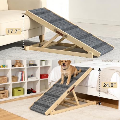 TIMHAKA Dog Ramp for Bed with 7 Adjustable Heights, Supports Up to 150lbs - Image 3