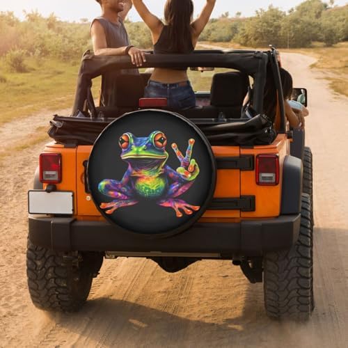 Delerain Peace Colorful Frog Spare Tire Covers - Image 4