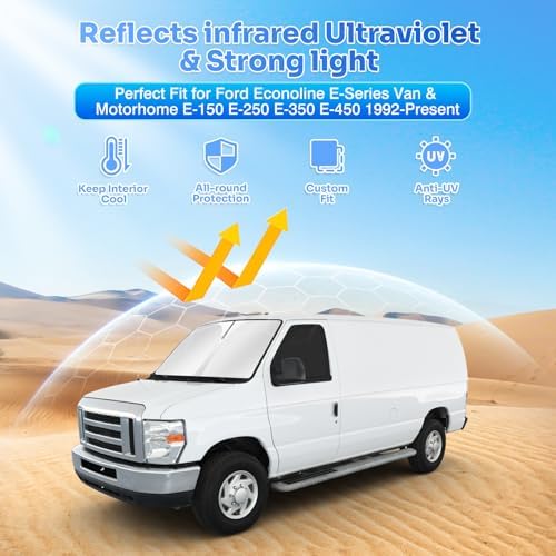 Canvcle Window Shades for 1992-2025 2026 Ford Econoline E-Series Van & - Image 2