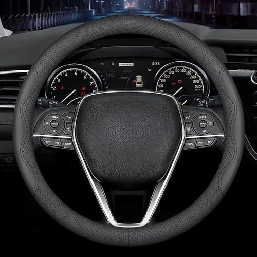 LKWLIKEI Nappa Premium Leather car Steering Wheel Cover, Breathable, Universal by LKWLIKEI