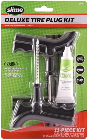 Slime 2040-A Tire Repair Plug Kit, Contains Strings, Tools and Glue, 11 Pieces by Slime