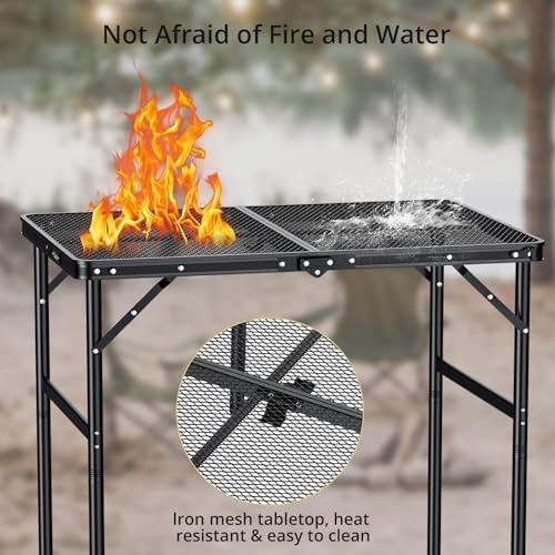 Anbte 3ft Portable Grill Table Max 29.5", 2 Adjustable Heights - Image 5