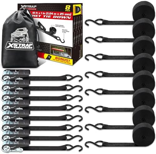 XSTRAP STANDARD 8-PK Ratchet Tie Down Straps by XSTRAPSTANDARD