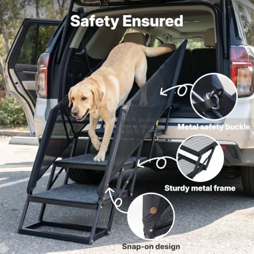 Veehoo Foldable Dog Steps for Car SUV, Large Dogs Stairs - Image 6