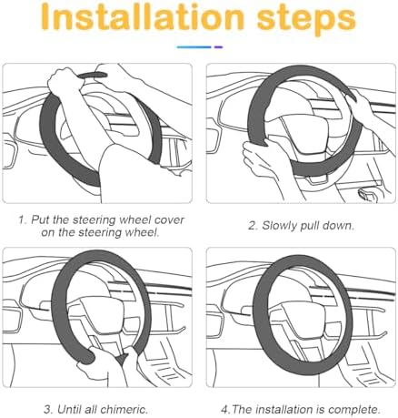 Osilly 15 Inch Carbon Fiber PU Leather Steering Wheel Cover - Image 3