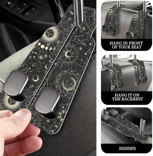 PU Leather Car Seat Hook, Storage Headrest Hanger, Cute Car Backseat Organizer - Image 2