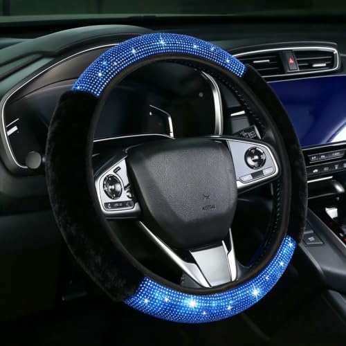 Bling Steering Wheel Cover Fluffy Rhinestone by Muamos