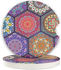 Mandala Ceramic Coasters 2 Pack, 2.56 inch Absorbent by LogHog