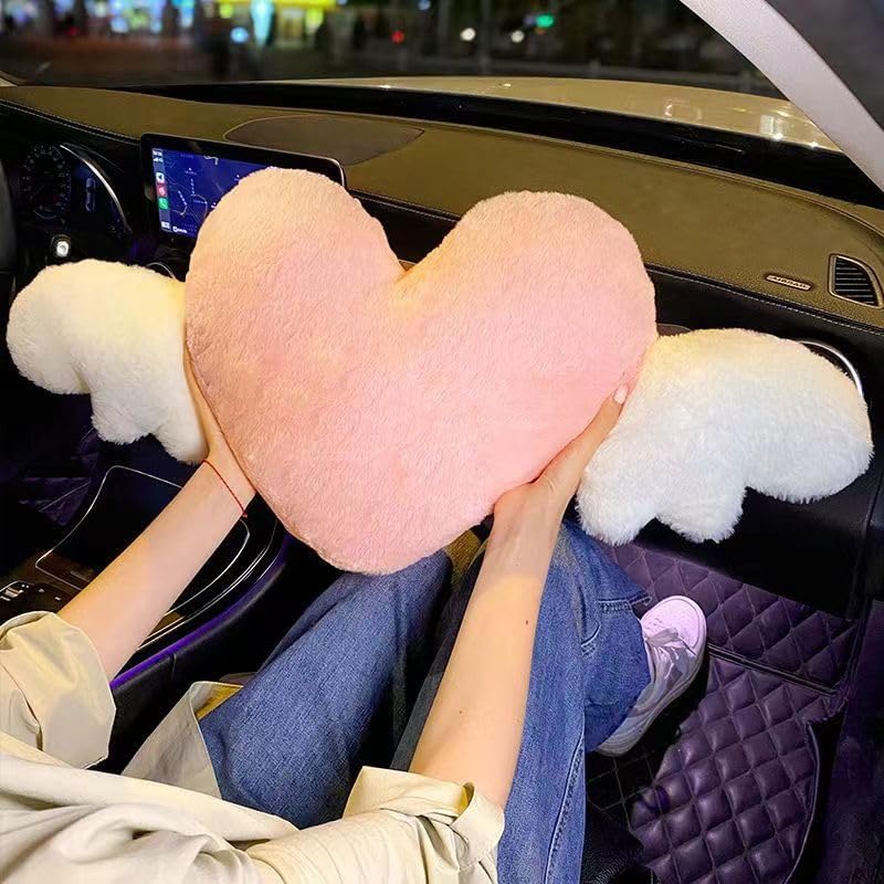 2 Pack Heart Shaped Cute Car Headrest Pillow - Image 6