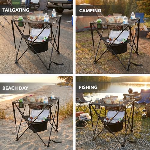 OVENTE Collapsible Folding Camping Table, Insulated Cooler - Image 6