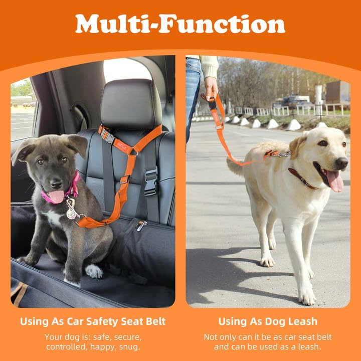 BWOGUE Dog Seat Belt for Car, Headrest Restraint Lead, Non-Elastic - Image 6