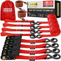 AUGO Ratchet Straps Heavy Duty 4 Pack -15 FT - 2200 LB Break Strength – - Cargo by AUGO