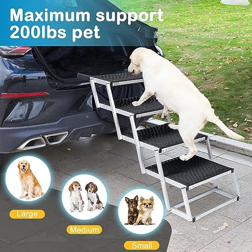 Uross Dog Stairs for Car 4 Steps Suitable for Car Trunk Heights 23"-26"- - Image 5