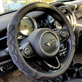 PINCTROT Small 14In Round Steering Wheel Cover Great Grip Black/Red Stitch by PINCTROT