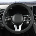 Szttswamp Car Steering Wheel Cover, Microfiber Leather Black 14.5-15 Inch by Szttswamp
